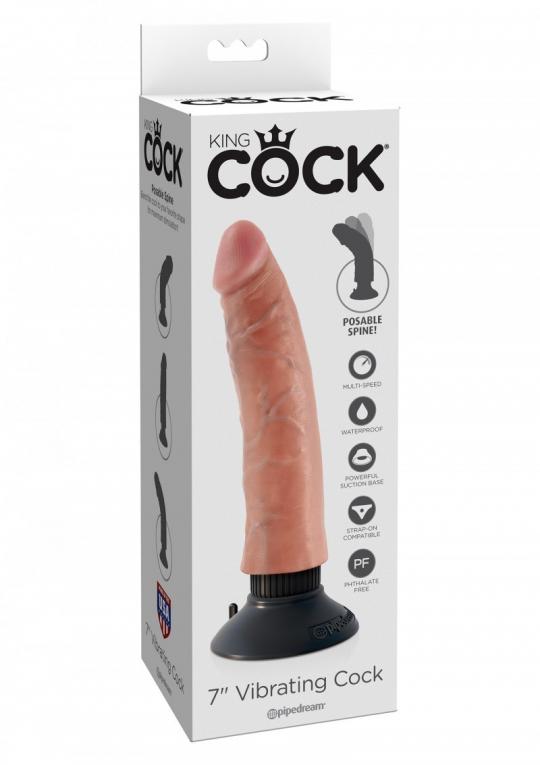 Vibratore Realistico King Cock 6 vibrating con ventosa brown