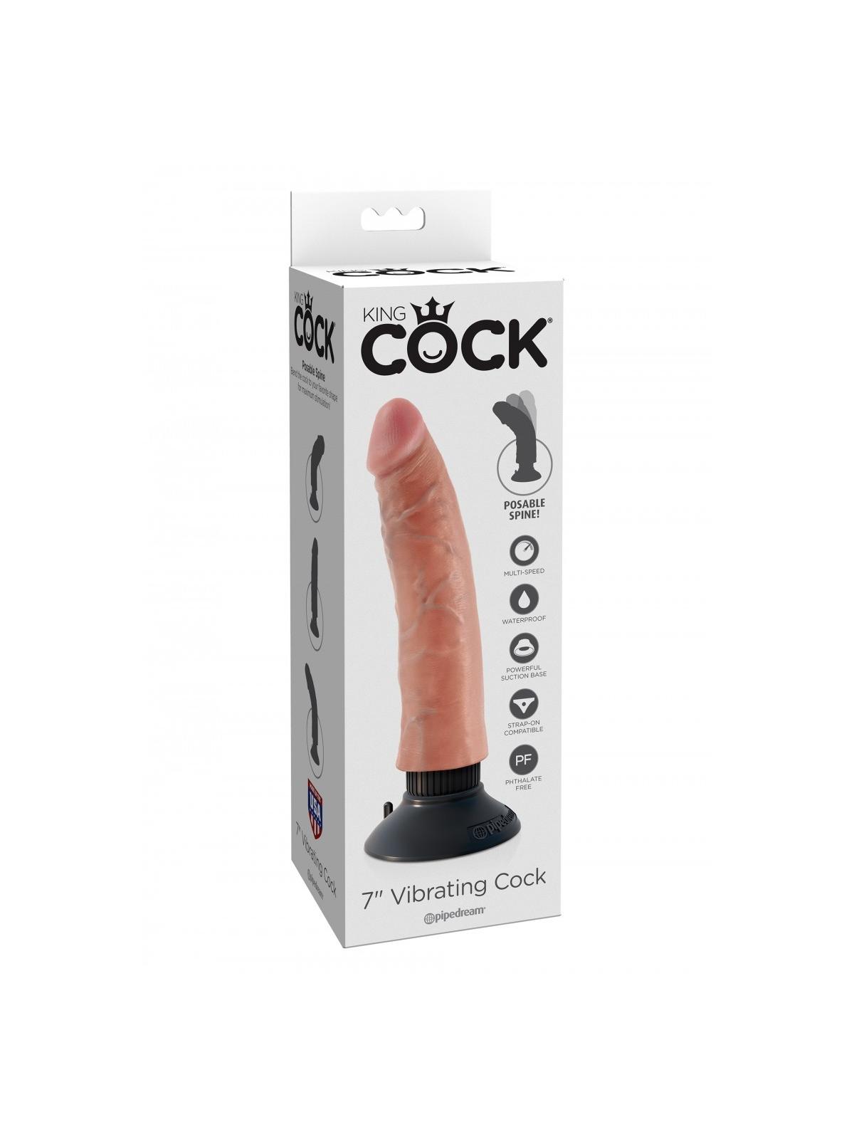 Vibratore Realistico King Cock 6 vibrating con ventosa brown