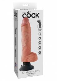 Vibratore Realistico vaginale anale King Cock 10 maxi big grande con ventosa flesh