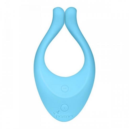 vibratore vaginale in silicone per coppia stimolatore doppio clitoride satisfyer partner blu