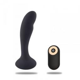 Vibratore anale dildo fallo vibrante ricaricabile in silicone nero con telecomando