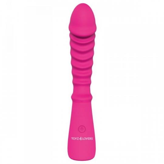 Vibratore realistico vaginale anale fallo dildo vibrante stimolatore ricaricabile rosa