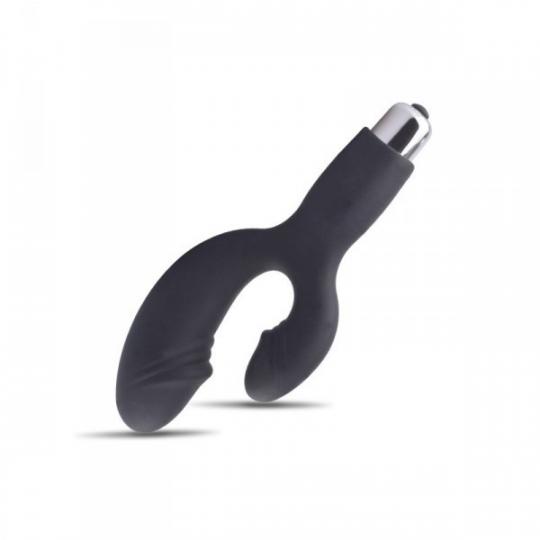 Vibratore realistico doppio nero dildo fallo vibrante vagiinale  per punto G in silicone