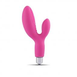 Vibratore doppio stimolatore clitoride fallo vaginale vibrante in silicone bold plus