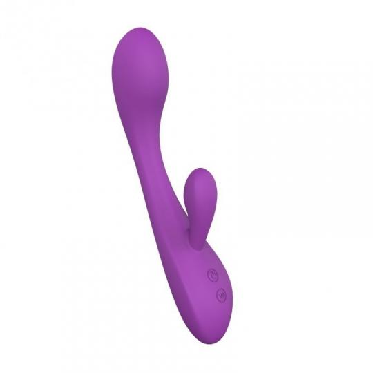 Vibratore doppio dildo rabbit vibrante impermeabile fallo realistico con stimolatore clitoride pink