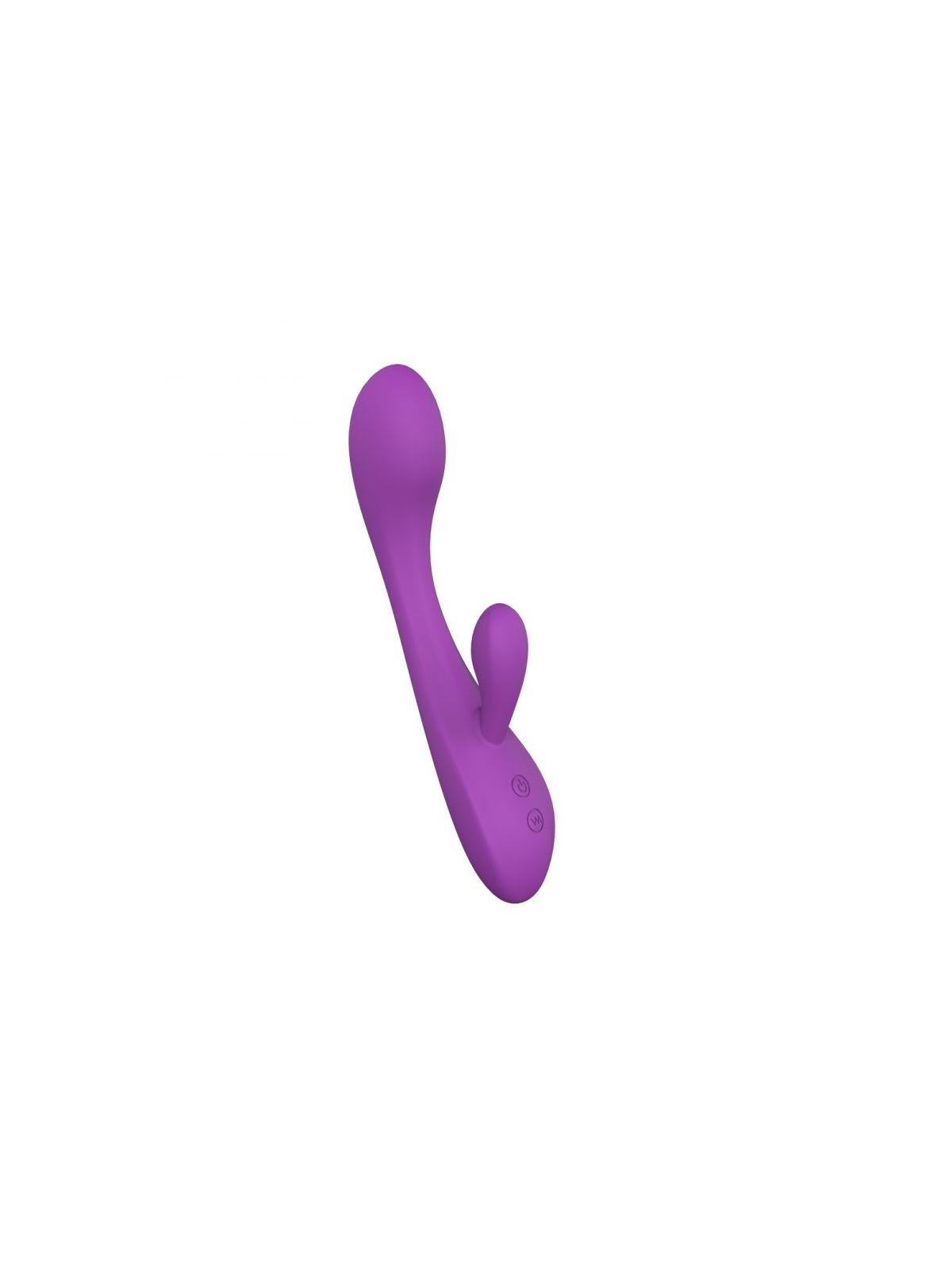 Vibratore doppio dildo rabbit vibrante impermeabile fallo realistico con stimolatore clitoride pink