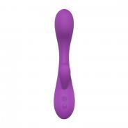 Vibratore doppio dildo rabbit vibrante impermeabile fallo realistico con stimolatore clitoride pink