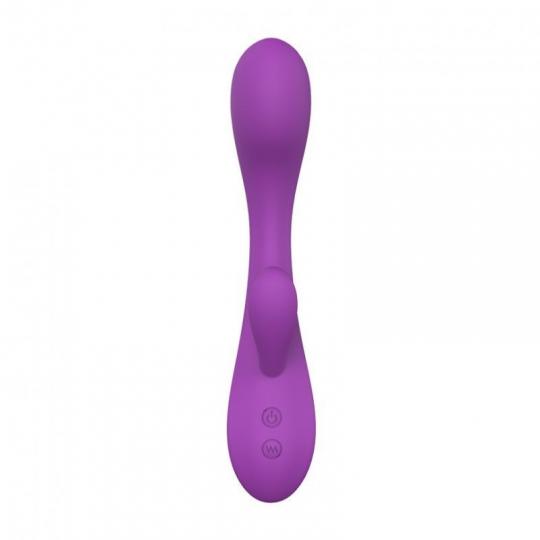 Vibratore doppio dildo rabbit vibrante impermeabile fallo realistico con stimolatore clitoride pink