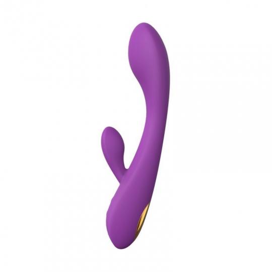 Vibratore doppio dildo rabbit vibrante impermeabile fallo realistico con stimolatore clitoride pink