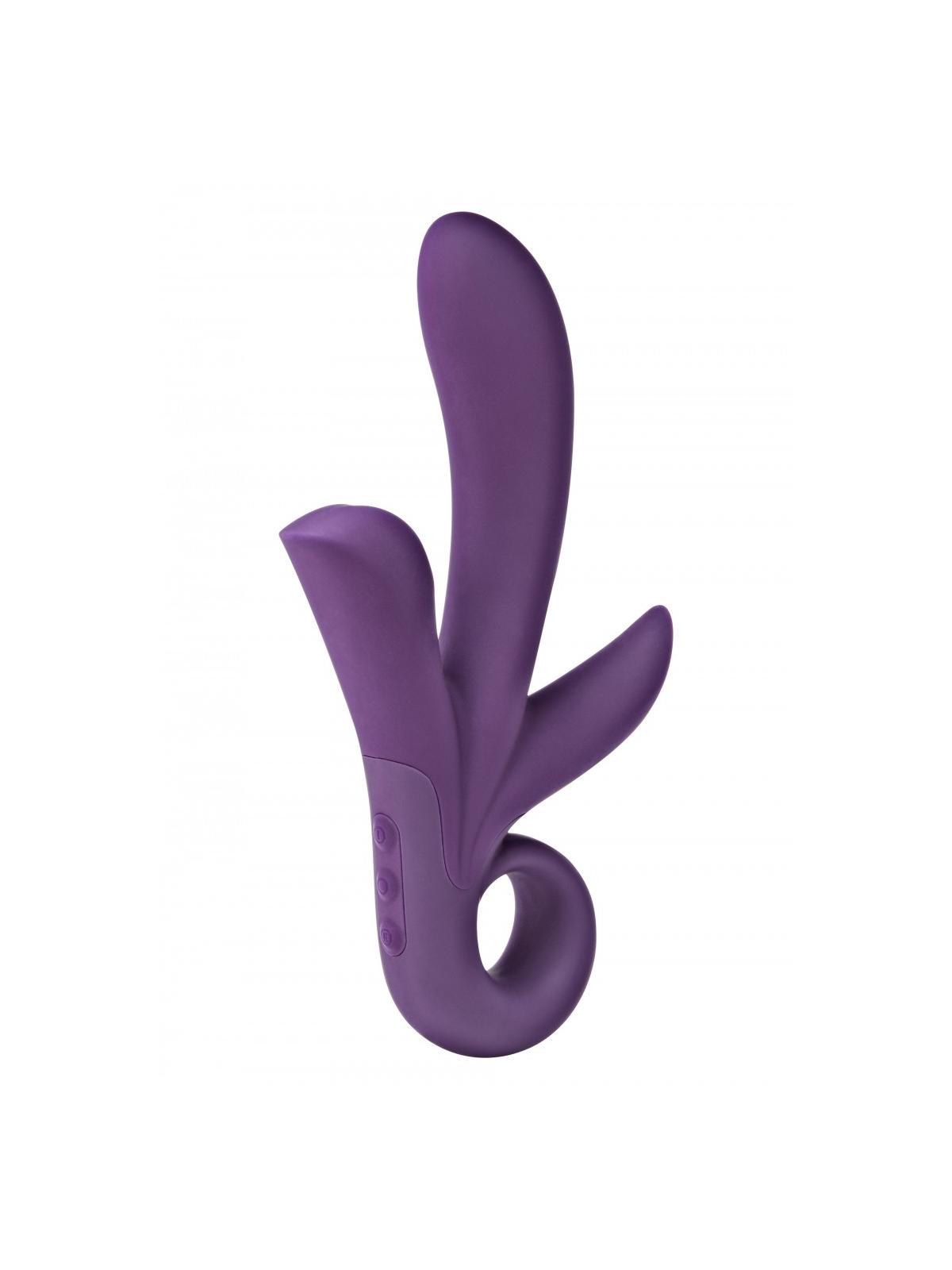 Vibratore doppio vaginale stimolatore clitoride in silicone dildo fallo vibrante