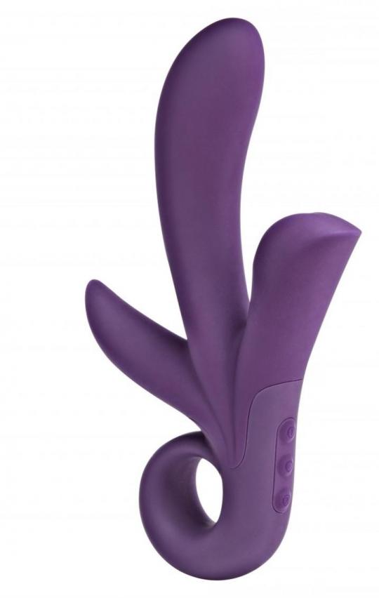 Vibratore doppio vaginale stimolatore clitoride in silicone dildo fallo vibrante