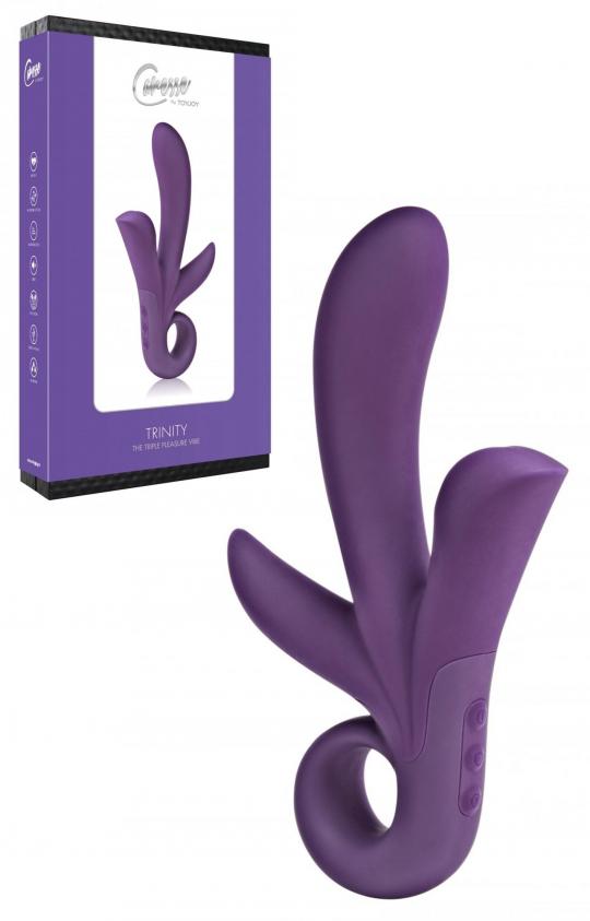 Vibratore doppio vaginale stimolatore clitoride in silicone dildo fallo vibrante