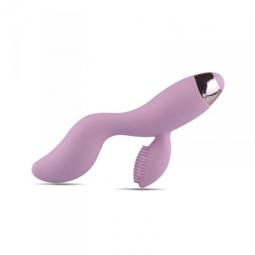 Vibratore rabbit vaginale doppio in silicone rosa dildo vibrante con stimolatore clitoride