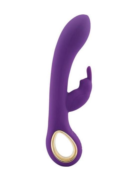 Vibratore rabbit stimolatore vaginale doppio clitoride impermeabile ricaricabile viola