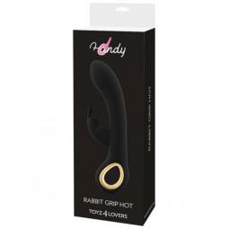 Vibratore Rabbit nero dildo vibrante doppio con stimolatore clitoride  sex toys donna