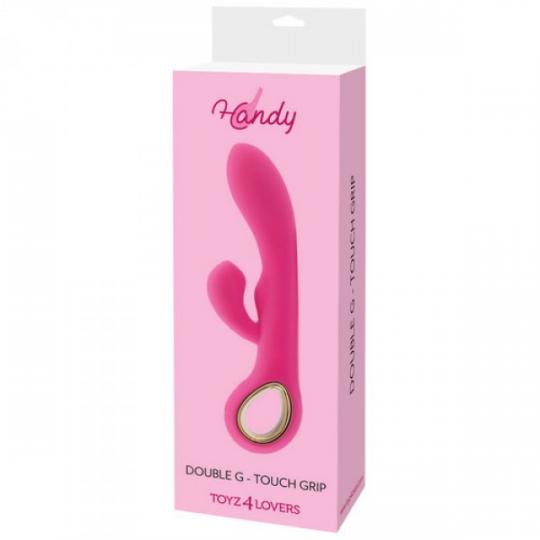 Vibratore vaginale rabbit dildo doppio vibrante stimolatore clitoride in silicone rosa