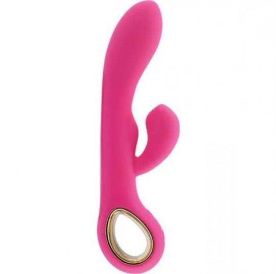 Vibratore vaginale rabbit dildo doppio vibrante stimolatore clitoride in silicone rosa