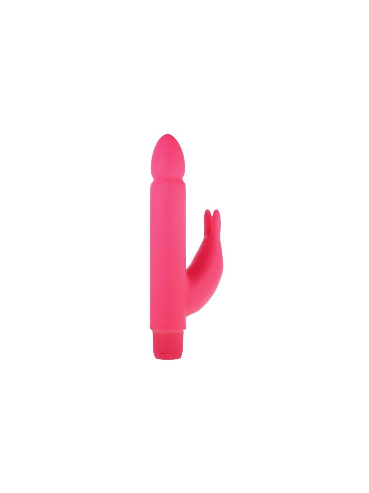 Vibratore rabbit doppio dildo vibrante con stimolatore per clitoride fallo rosa