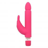 Vibratore rabbit doppio dildo vibrante con stimolatore per clitoride fallo rosa