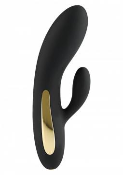 Vibratore Rabbit in silicone dildo nero doppio fallo vibrante stimolatore per clitoride donna