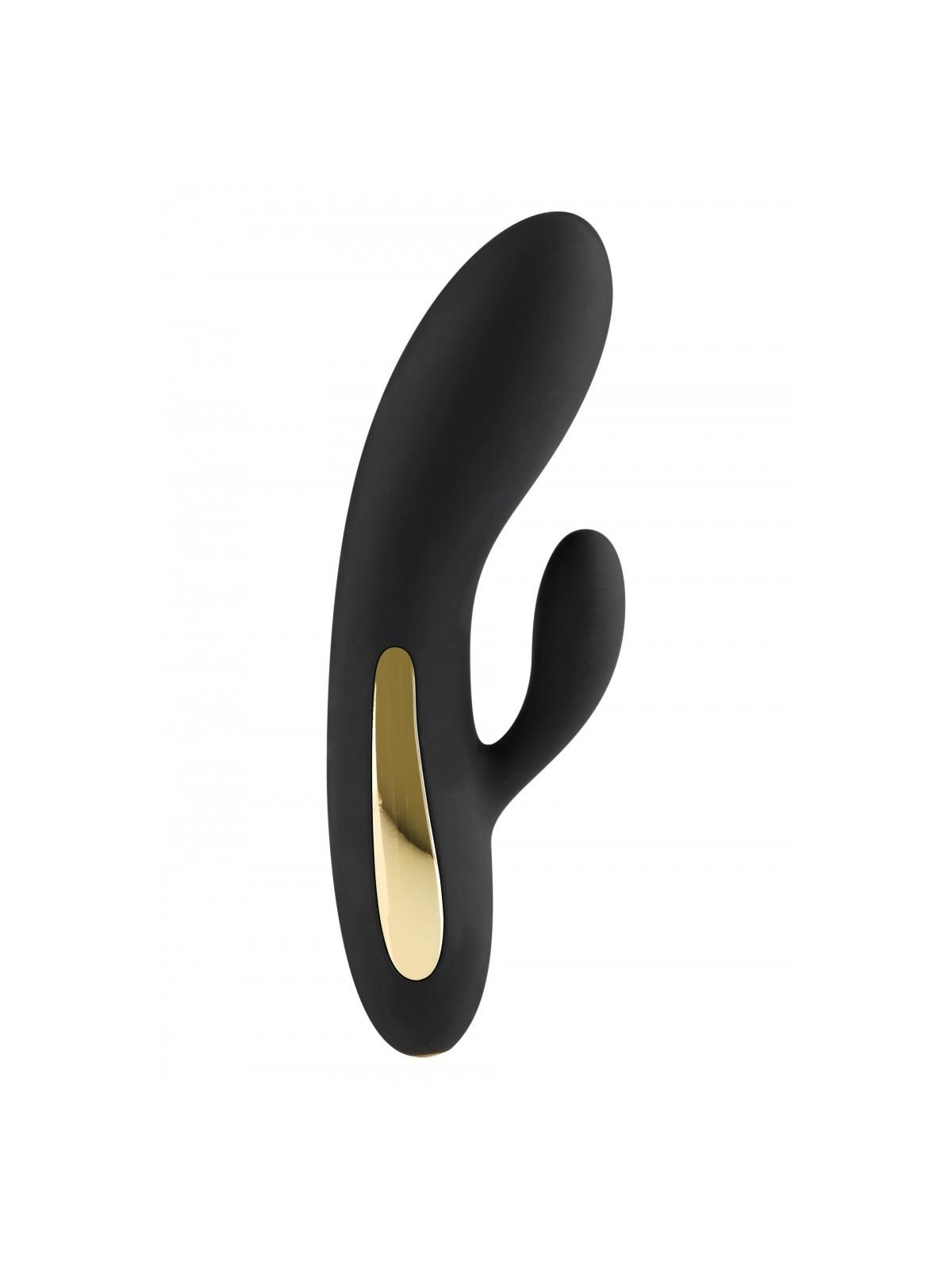 Vibratore Rabbit in silicone dildo nero doppio fallo vibrante stimolatore per clitoride donna