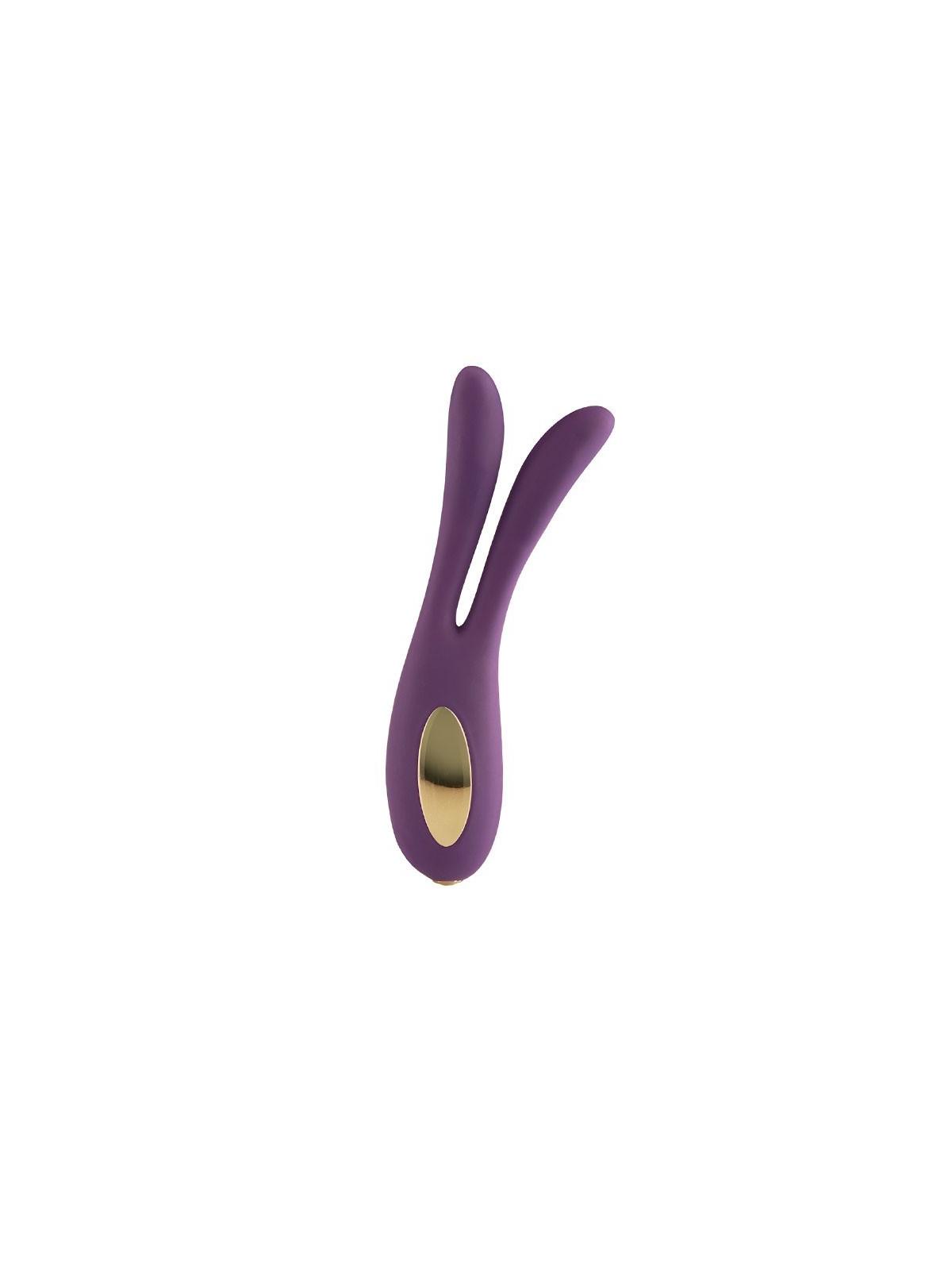 Vibratore Vaginale stimolatore doppio in silicone Purple fallo dildo impermeabile ricaricabile