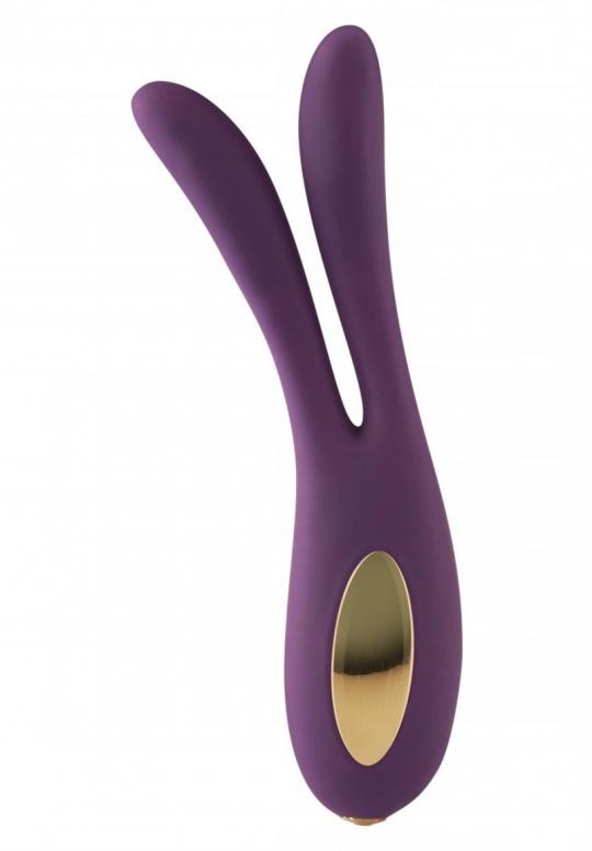 Vibratore Vaginale stimolatore doppio in silicone Purple fallo dildo impermeabile ricaricabile