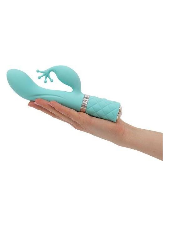 Vibratore vaginale rabbit doppio stimolatore clitoride in silicone fallo dildo vibrante green