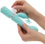 Vibratore vaginale rabbit doppio stimolatore clitoride in silicone fallo dildo vibrante green