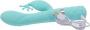 Vibratore vaginale rabbit doppio stimolatore clitoride in silicone fallo dildo vibrante green