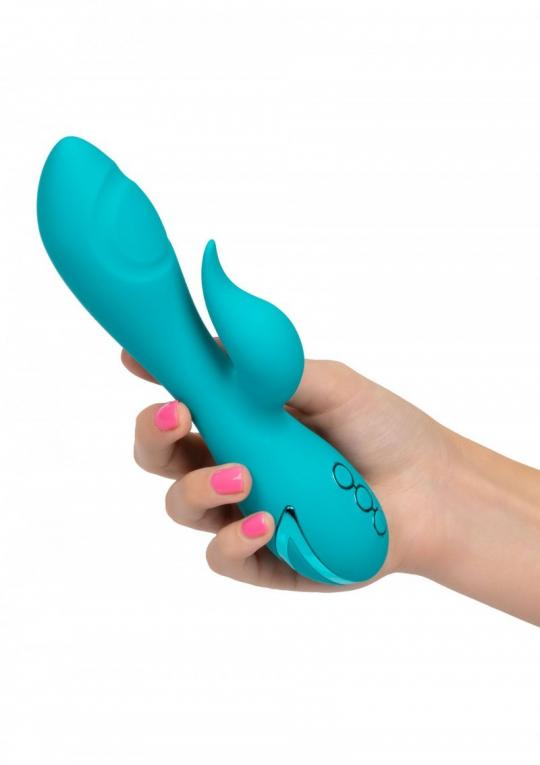 Vibratore rabbit vaginale doppio in silicone dildo fallo vibrante con stimolatore clitoride