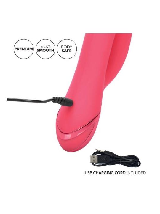 Vibratore vaginale doppio con stimolatore clitoride in silicone fallo ricaricabile vibrante