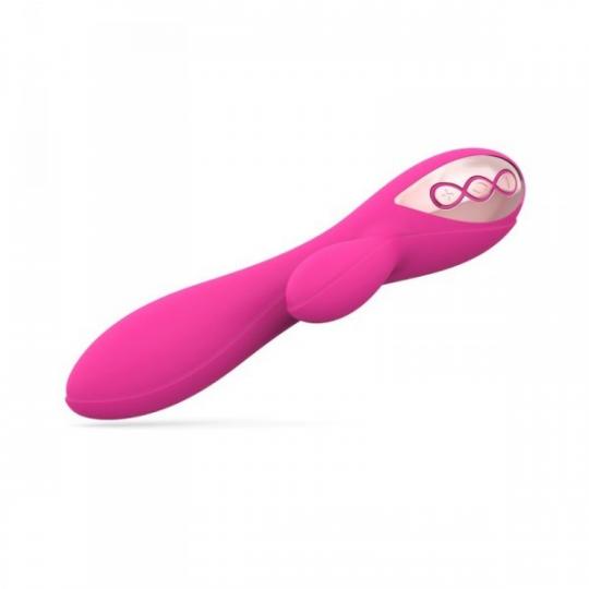 Vibratore rabbit doppio con stimolatore clitoride fallo dildo vibrante vaginale in silicone whale