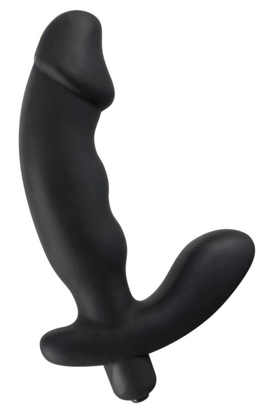 Vibratore doppio dildo realistico con stimolatore clitoride in silicone nero