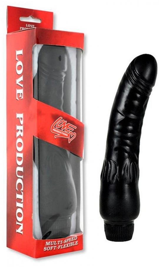 Vibratore Realistico the black dildo fallo vaginale soft love