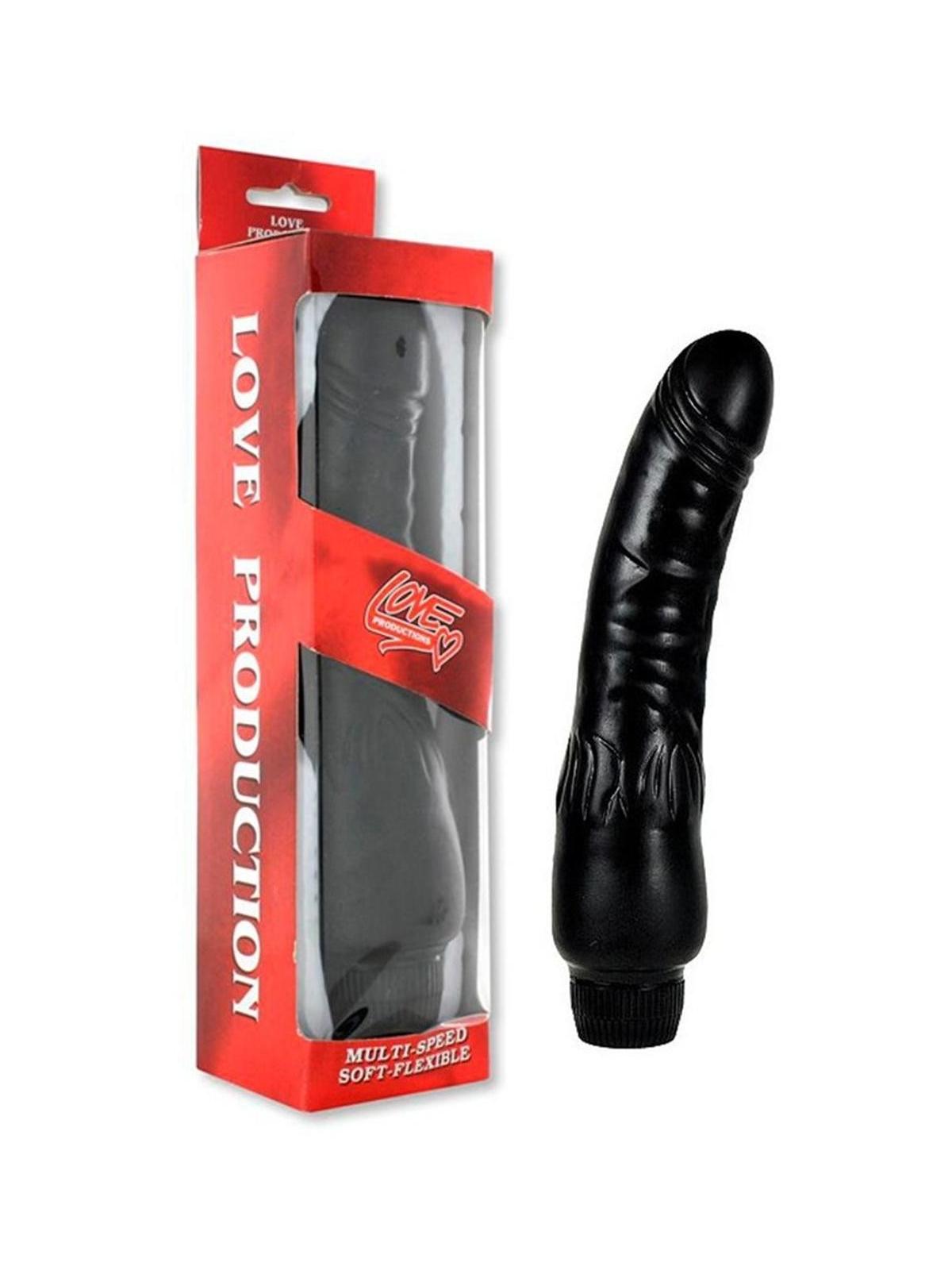 Vibratore Realistico the black dildo fallo vaginale soft love