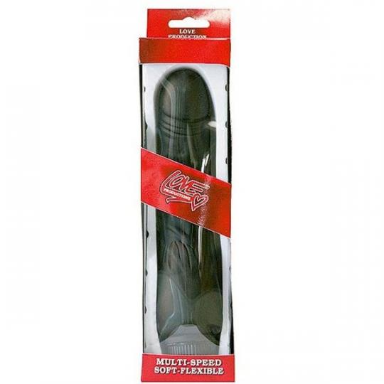 Vibratore Realistico the black dildo fallo vaginale soft love