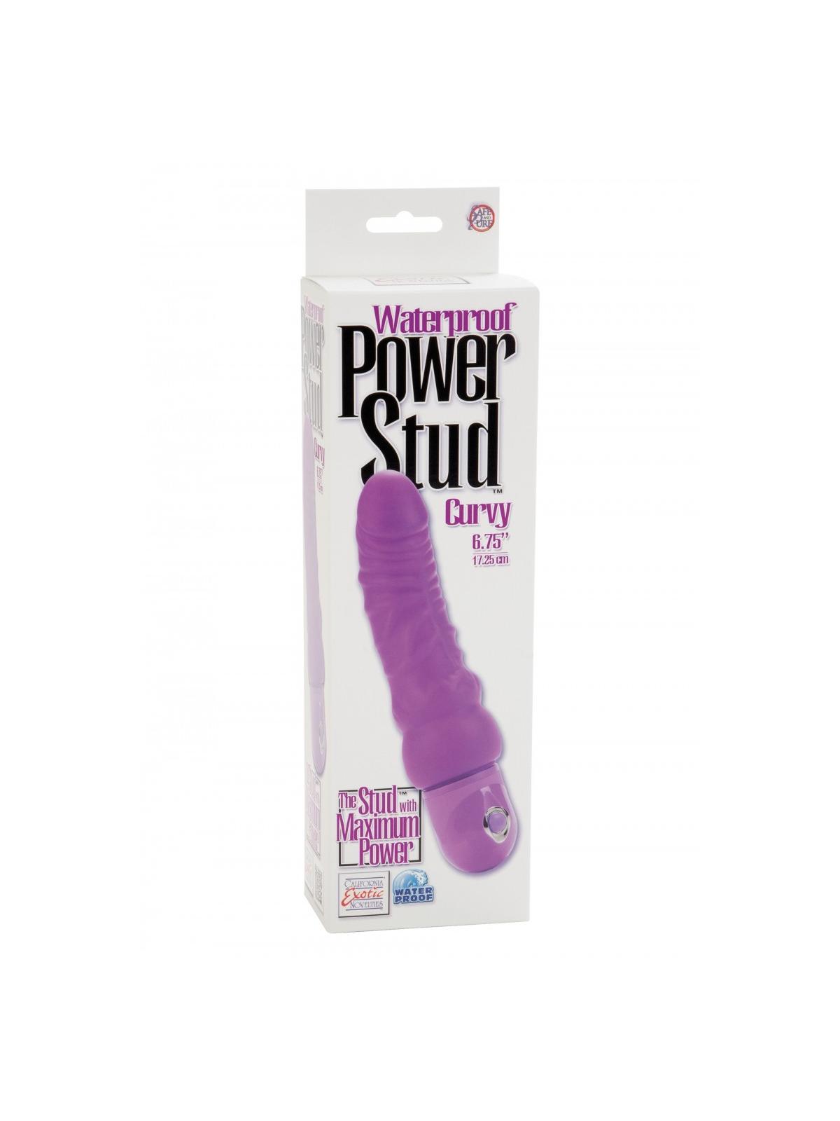 Vibratore vaginale realistico impermeabile pene finto power stud curvy