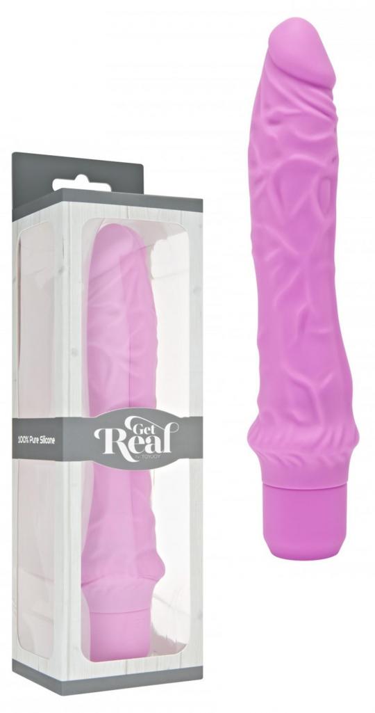 Vibratore vaginale get real pink fallo dildo in silicone realistico pene finto