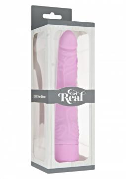 Vibratore vaginale anale realistico slim fallo fallo vibrante pink in silicone sex toys get real