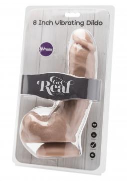 Vibratore vaginale realistico fallo dildo vibrante anale con ventosa e testicoli real cock