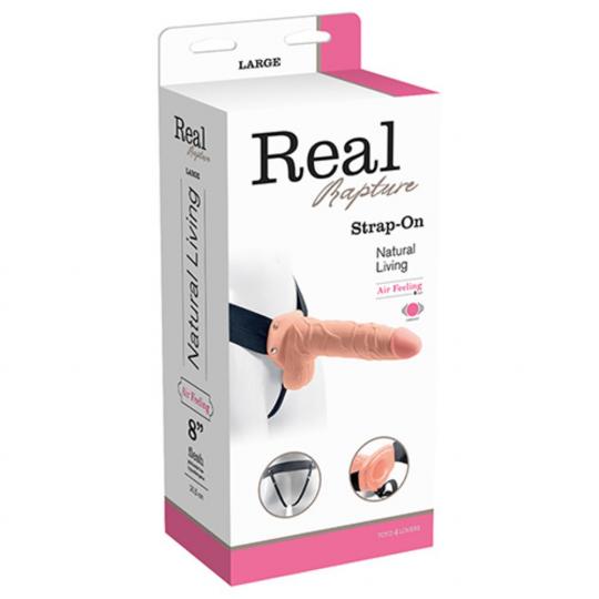 Fallo dildo indossabile strap on cavo Con testicoli Real Rapture 8 Flesh