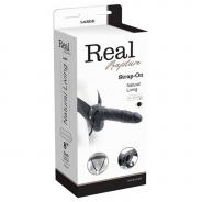 Vibratore Fallo vibrante dildo indossabile strap on cavo Con testicoli Real Rapture 8 Black