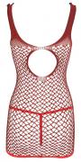 Mini abito sexy lingerie a rete intimo aderente in pizzo rosso donna