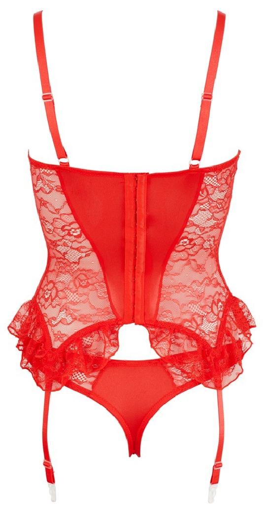 Intimo sexy rosso lingerie donna guepiere con reggi calze hot perizoma slip