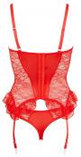 Intimo sexy rosso lingerie donna guepiere con reggi calze hot perizoma slip